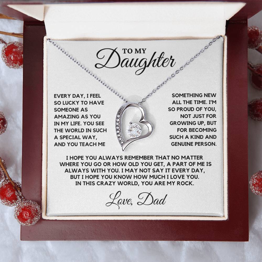 Daughter - Every day I feel so lucky to have someone as amazing as you in my life - Forever Love Necklace