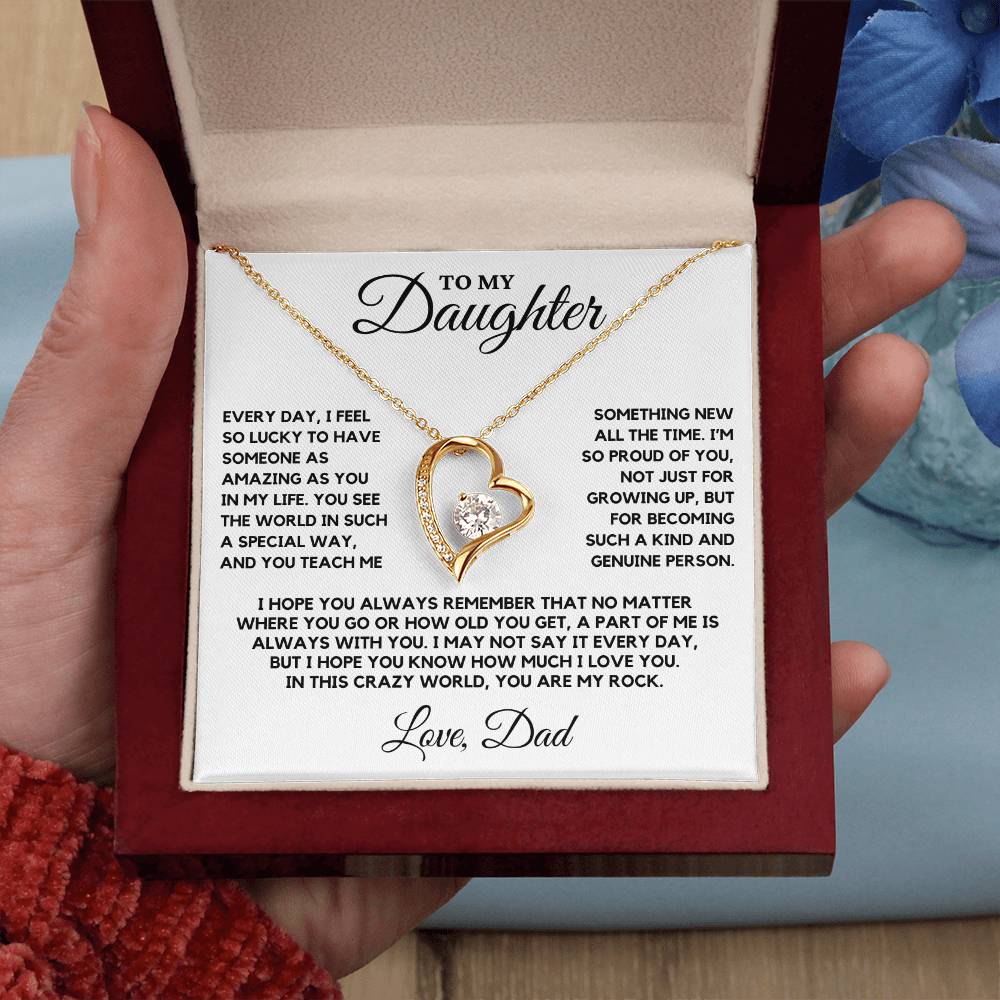 Daughter - Every day I feel so lucky to have someone as amazing as you in my life - Forever Love Necklace