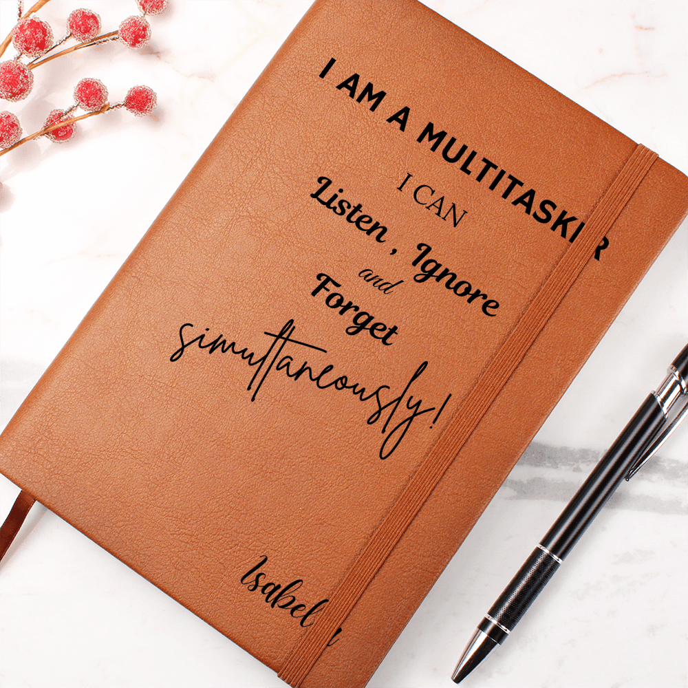 Personalized Leather Journal Engraved Notebook Funny Gift for Busy Mom Boss Woman Multitasker Working Mom Planner Keepsake Book Amazing Mom