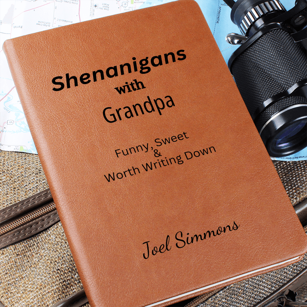 Personalized Leather Journal Grandpa Notebook Funny Memory Book Engraved Gift for Grandparents Grandkids Keepsake Story Writing Family Gift
