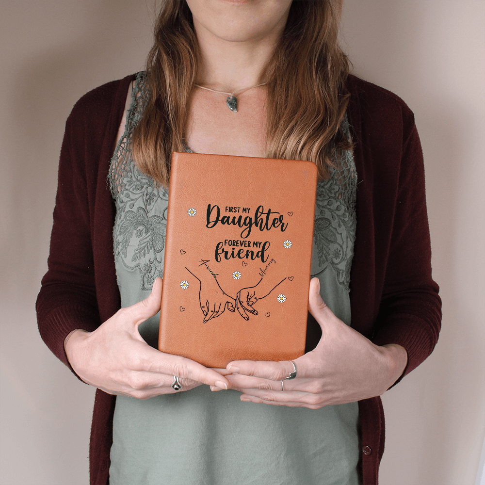 Personalized Leather Journal Engraved Notebook Gift for Daughter from Mom Birthday Christmas Keepsake Inspirational Mother Daughter Present