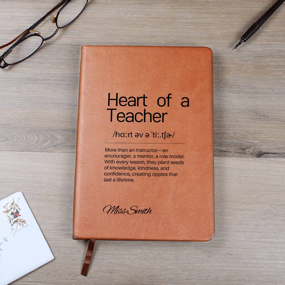 Personalized Teacher Journal – Engraved Leather Notebook, Thoughtful Mentor Gift, Inspirational Educator Appreciation Gift Thank you Gift