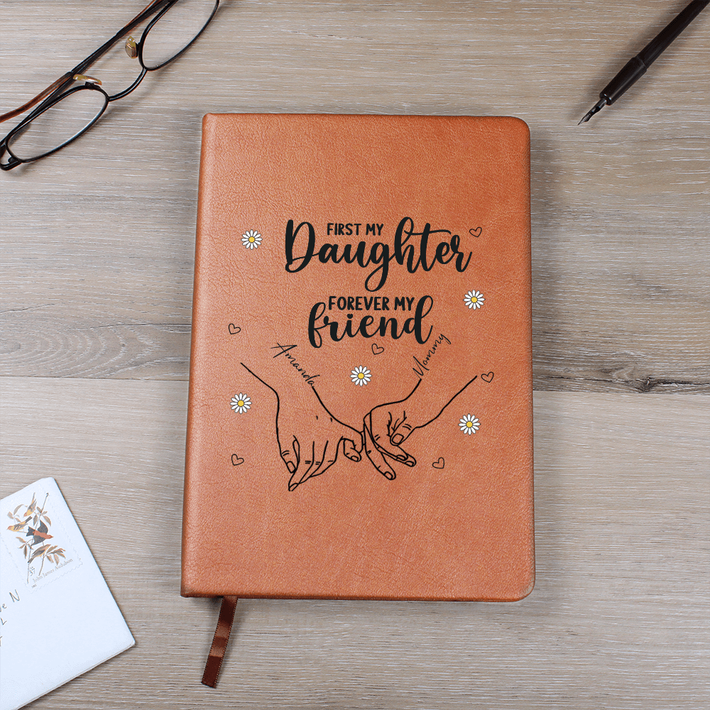 Personalized Leather Journal Engraved Notebook Gift for Daughter from Mom Birthday Christmas Keepsake Inspirational Mother Daughter Present