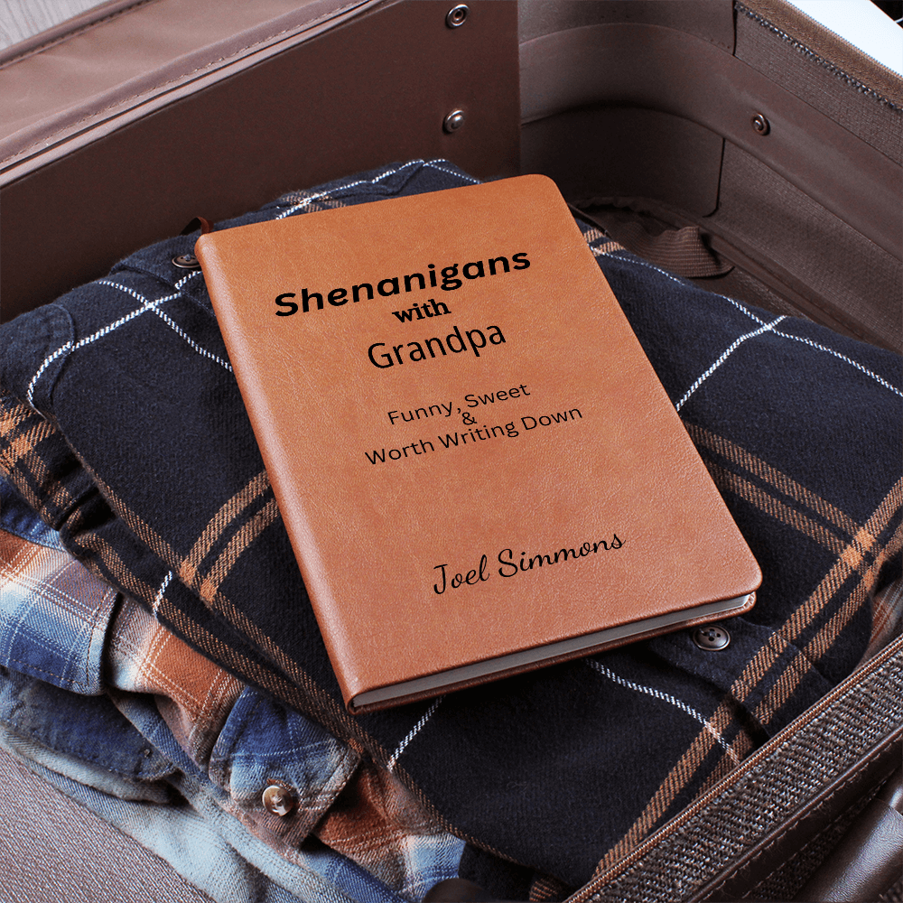 Personalized Leather Journal Grandpa Notebook Funny Memory Book Engraved Gift for Grandparents Grandkids Keepsake Story Writing Family Gift