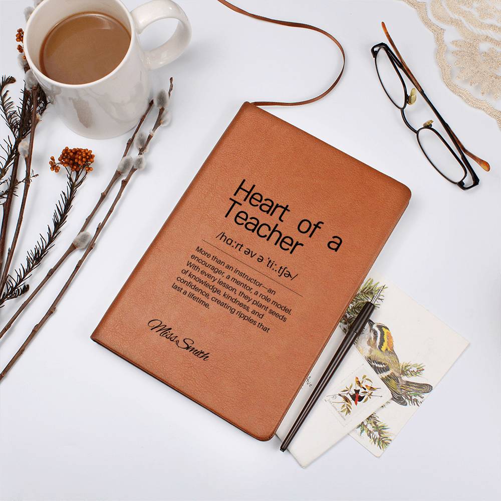 Personalized Teacher Journal – Engraved Leather Notebook, Thoughtful Mentor Gift, Inspirational Educator Appreciation Gift Thank you Gift