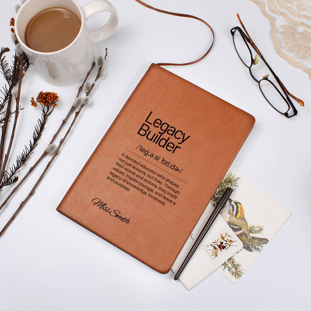 Personalized Leather Notebook, Engraved Teacher Gift, Mentor Appreciation Keepsake, Inspirational Teacher Journal, Thank You Gift
