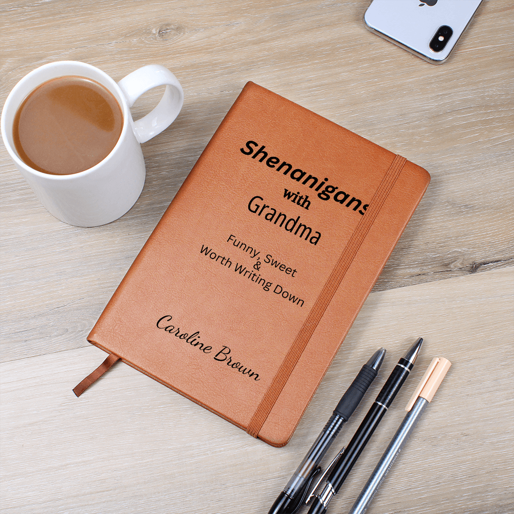Personalized Leather Journal Grandma Notebook Funny Memory Book Engraved Gift for Grandparents Grandkids Keepsake Story Writing Family Gift