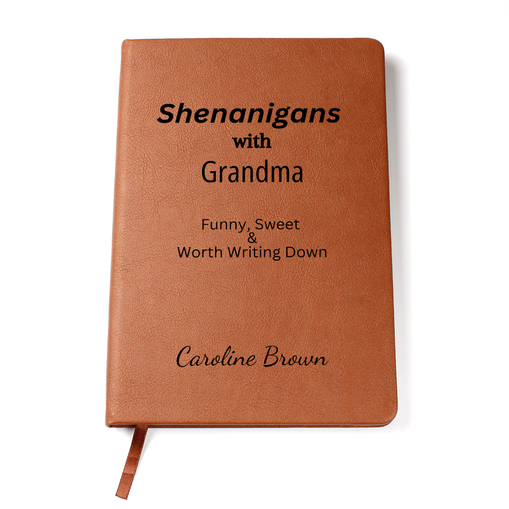 Personalized Leather Journal Grandma Notebook Funny Memory Book Engraved Gift for Grandparents Grandkids Keepsake Story Writing Family Gift