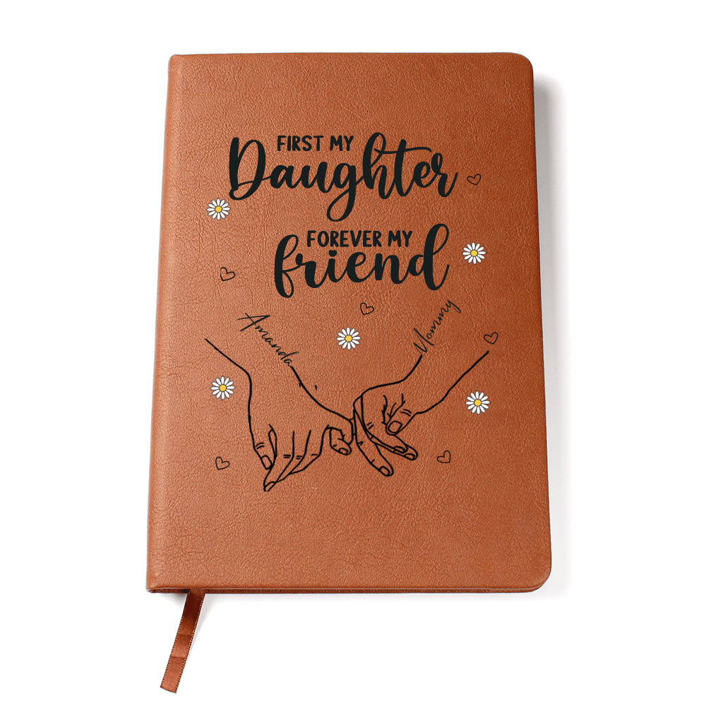 Personalized Leather Journal Engraved Notebook Gift for Daughter from Mom Birthday Christmas Keepsake Inspirational Mother Daughter Present