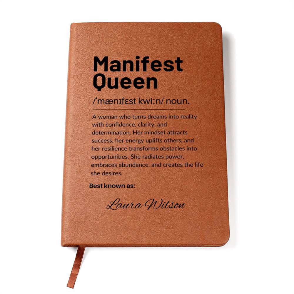 Personalized Leather Journal Engraved Notebook Manifestation Gift for Women Law of Attraction Mindset Success Planner Empowerment Book