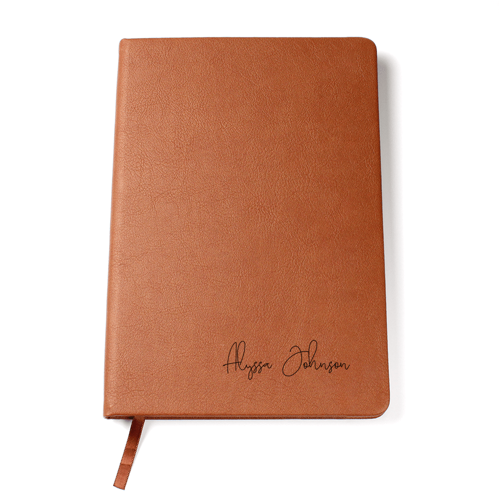Personalized Leather Journal Custom Engraved Notebook with Name Unique Gift for Him Her Birthday Present Keepsake Writing Diary Planner