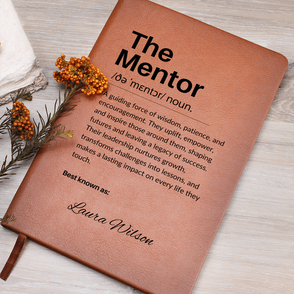 Personalized Leather Journal Engraved Notebook Inspirational Gift for Mentor Leader Coach Teacher Boss Appreciation Keepsake Book