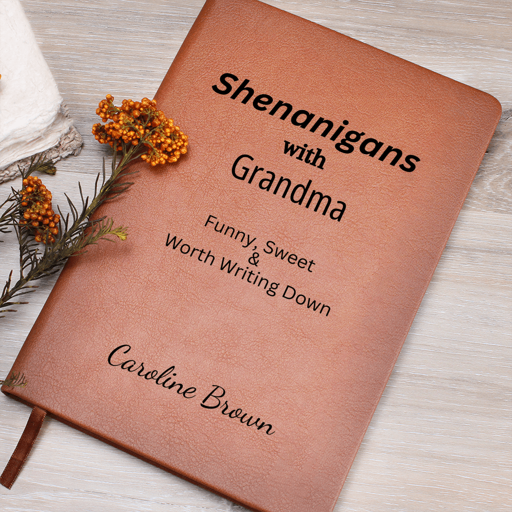 Personalized Leather Journal Grandma Notebook Funny Memory Book Engraved Gift for Grandparents Grandkids Keepsake Story Writing Family Gift