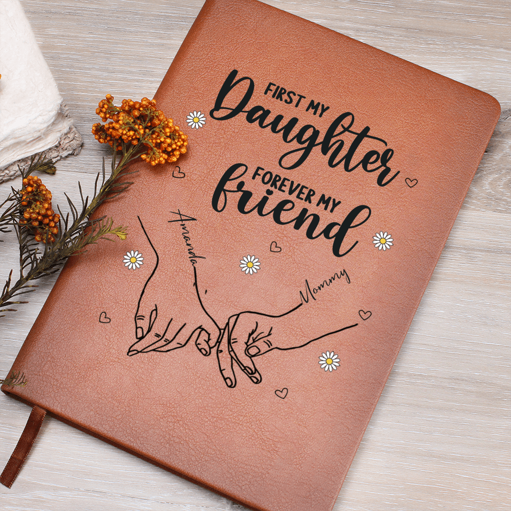 Personalized Leather Journal Engraved Notebook Gift for Daughter from Mom Birthday Christmas Keepsake Inspirational Mother Daughter Present