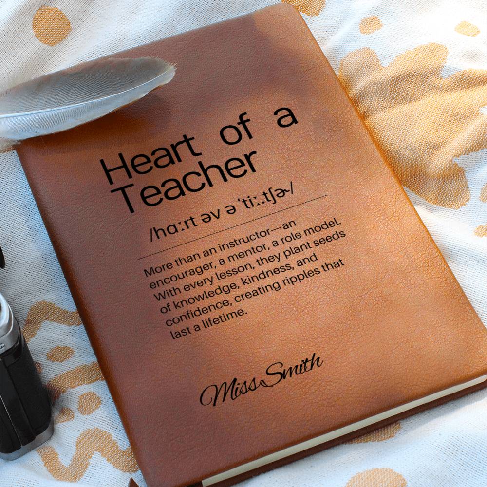 Personalized Teacher Journal – Engraved Leather Notebook, Thoughtful Mentor Gift, Inspirational Educator Appreciation Gift Thank you Gift