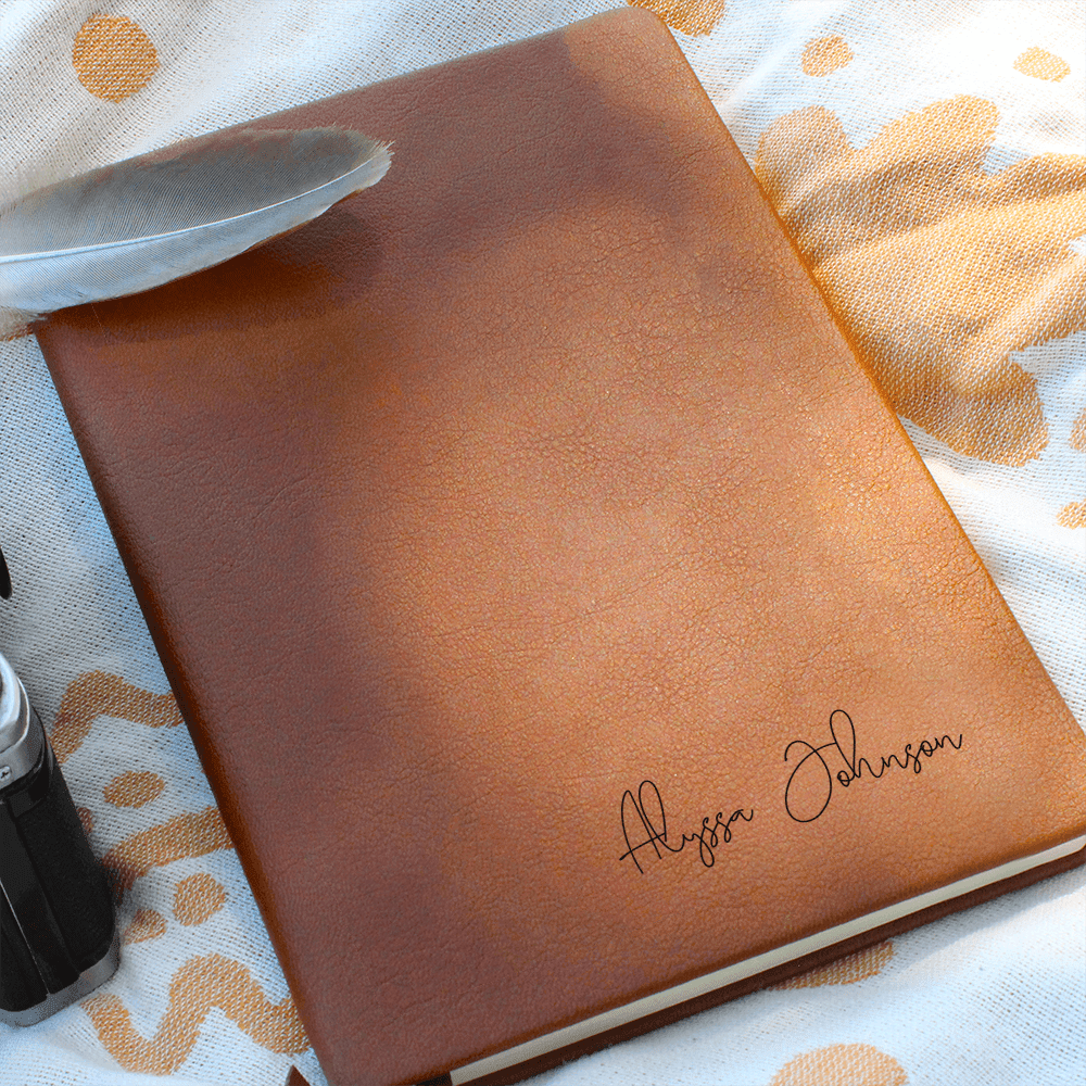 Personalized Leather Journal Custom Engraved Notebook with Name Unique Gift for Him Her Birthday Present Keepsake Writing Diary Planner