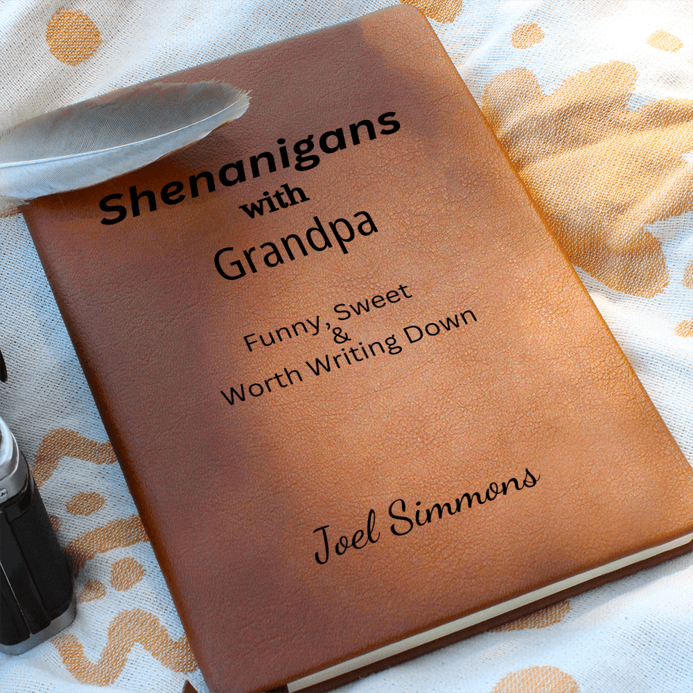 Personalized Leather Journal Grandpa Notebook Funny Memory Book Engraved Gift for Grandparents Grandkids Keepsake Story Writing Family Gift