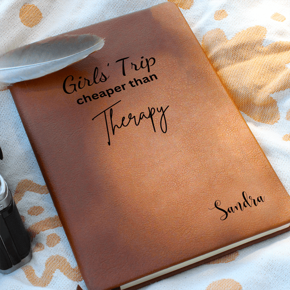 Personalized Travel Journal Engraved Leather Notebook Girls Trip Memory Book Gift for Traveler Women Scrapbook Adventure Keepsake Memories