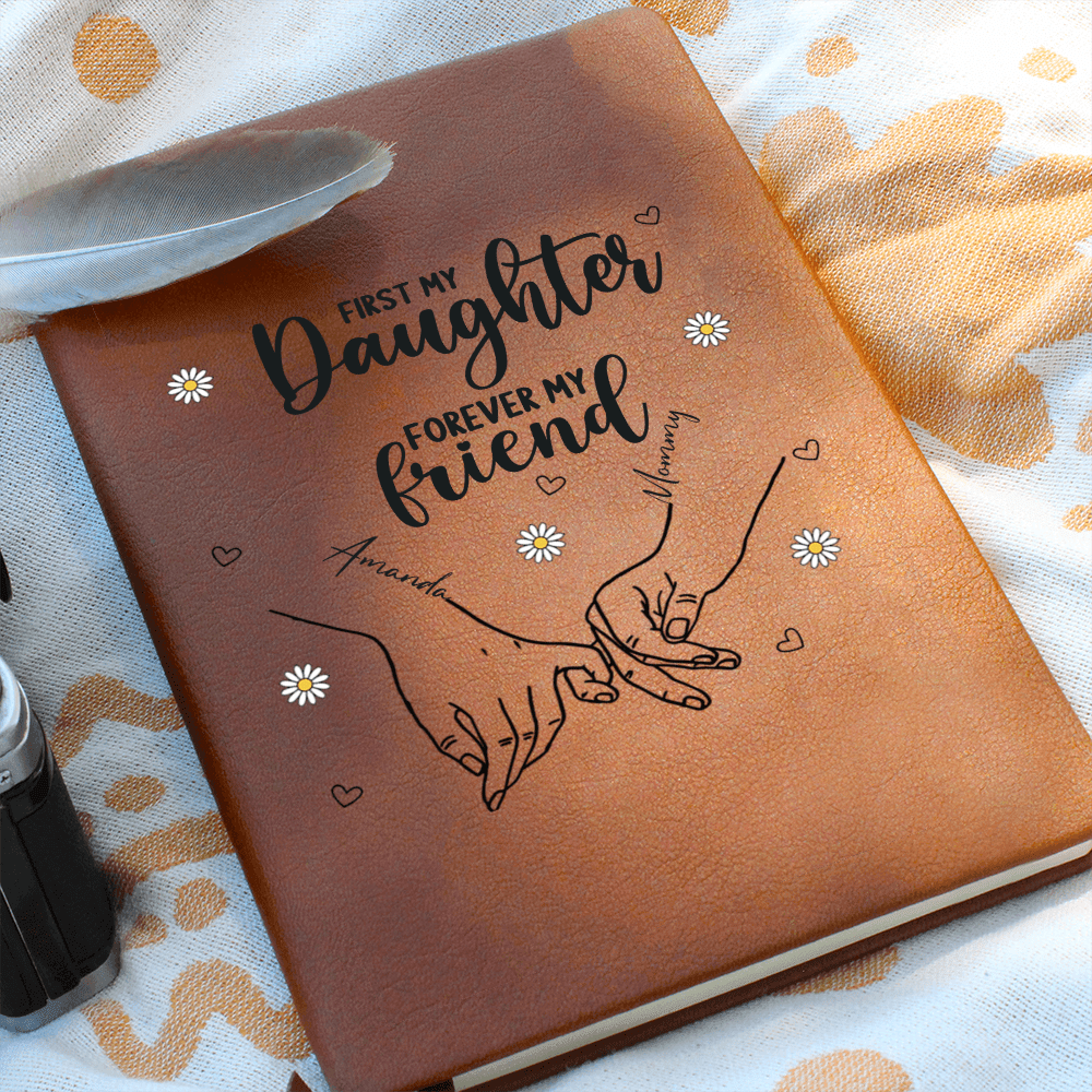 Personalized Leather Journal Engraved Notebook Gift for Daughter from Mom Birthday Christmas Keepsake Inspirational Mother Daughter Present