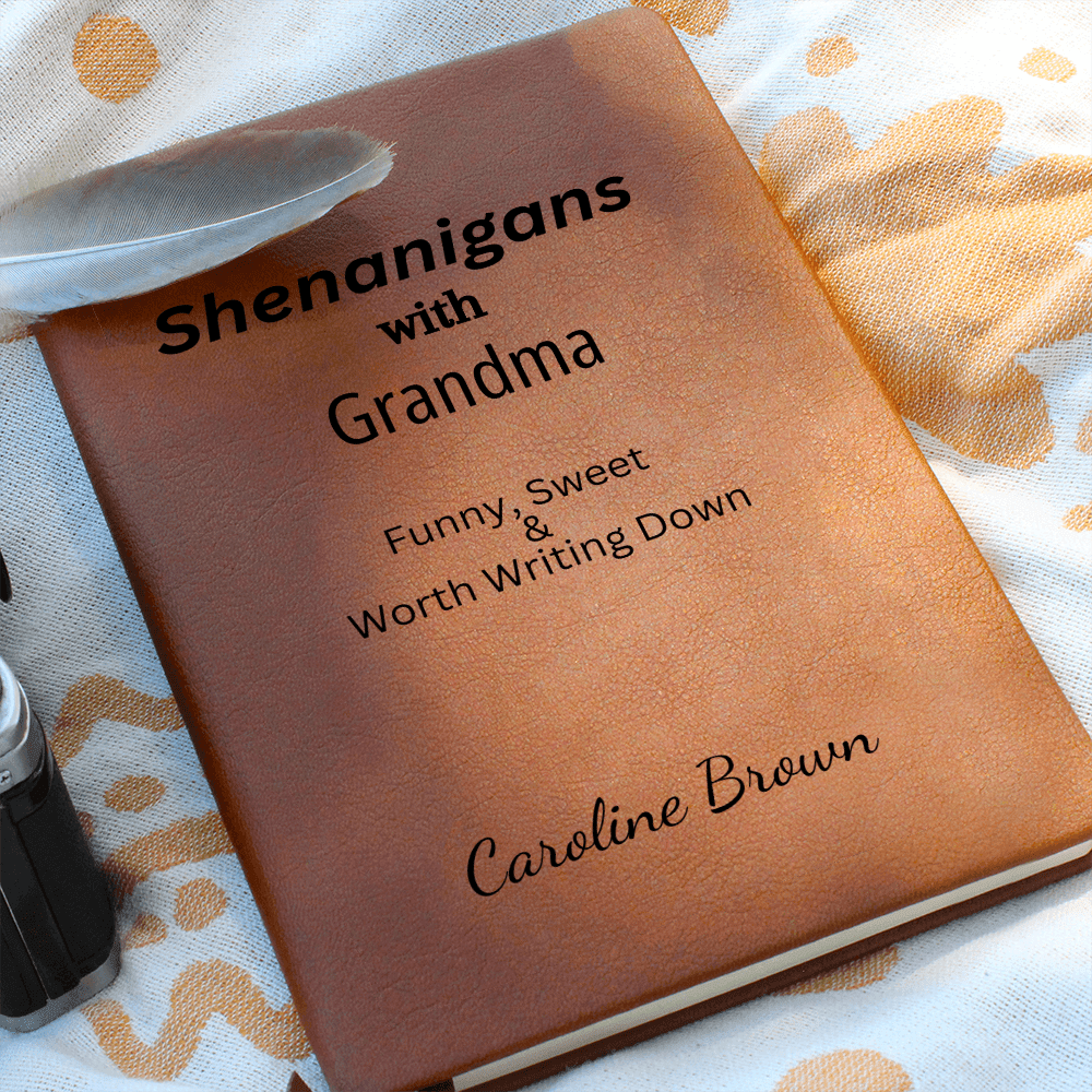 Personalized Leather Journal Grandma Notebook Funny Memory Book Engraved Gift for Grandparents Grandkids Keepsake Story Writing Family Gift