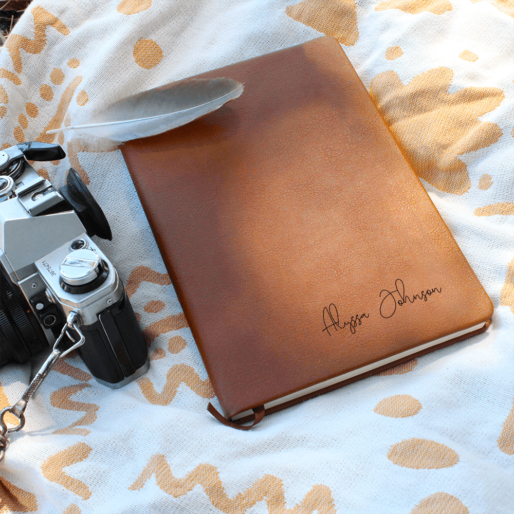 Personalized Leather Journal Custom Engraved Notebook with Name Unique Gift for Him Her Birthday Present Keepsake Writing Diary Planner