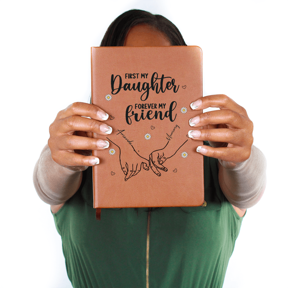 Personalized Leather Journal Engraved Notebook Gift for Daughter from Mom Birthday Christmas Keepsake Inspirational Mother Daughter Present