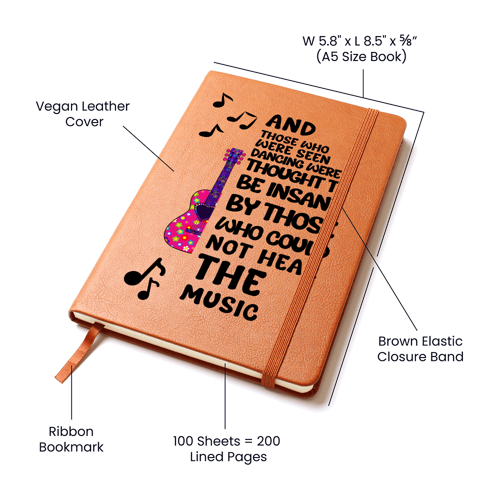 Personalized Leather Songwriting Journal Engraved Music Notebook Gift for Musicians Lyric Writers Guitarists Music Lovers Keepsake Present