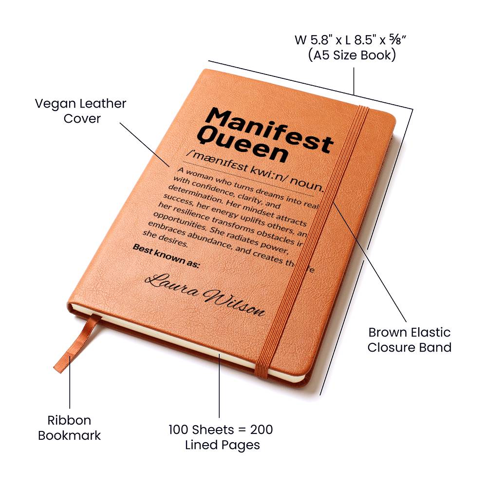 Personalized Leather Journal Engraved Notebook Manifestation Gift for Women Law of Attraction Mindset Success Planner Empowerment Book