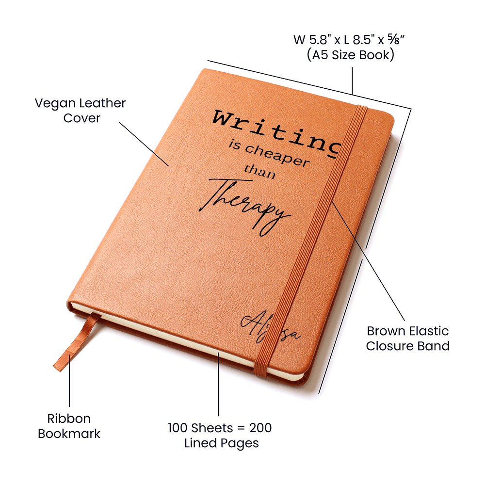 Personalized Leather Journal Engraved Notebook Gift for Writers Authors Journal Lovers Writing Therapy Self Care Diary Keepsake Meditation