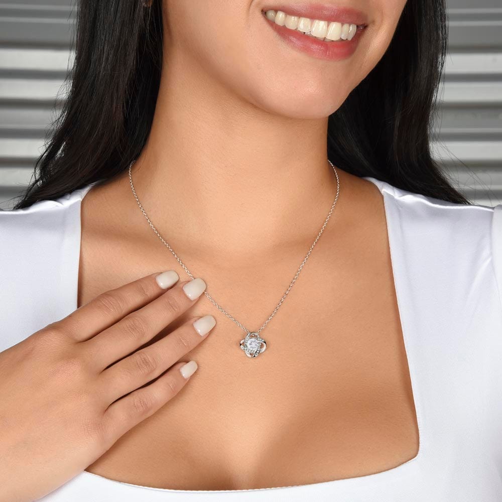 Daughter - From the moment I first held you in my arms, my world changed - Love Knot Necklace