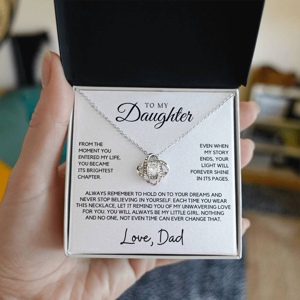Daughter - From the moment you entered my life, you became its brightest chapter - Love Knot Necklace