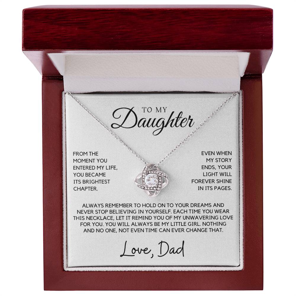 Daughter - From the moment you entered my life, you became its brightest chapter - Love Knot Necklace