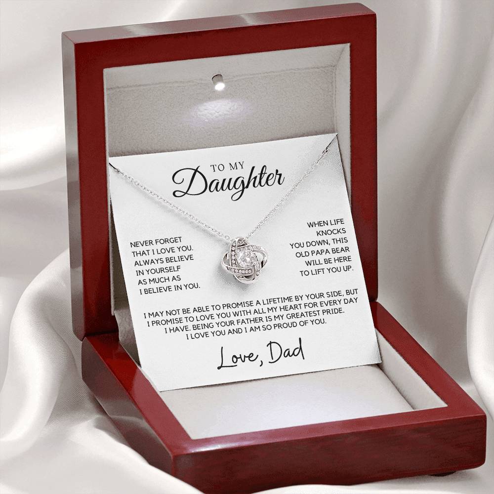 Daughter - Never forget that I love you - Love Knot Necklace