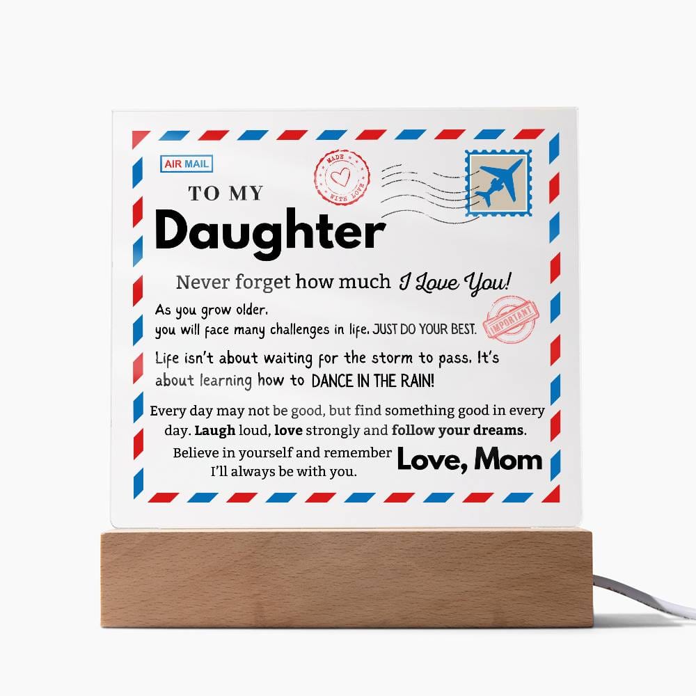 Daughter - As you grow older, you will face many challenges in life - Acrylic Square Plaque