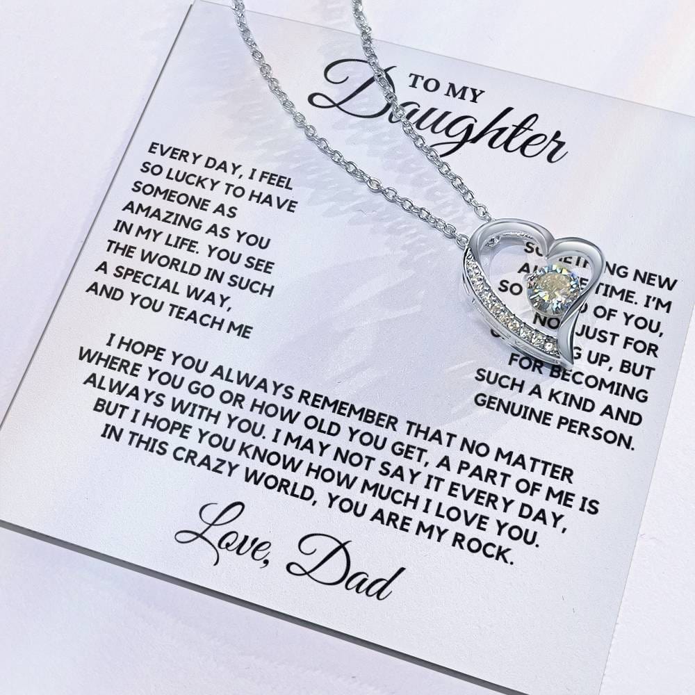 Daughter - Every day I feel so lucky to have someone as amazing as you in my life - Forever Love Necklace