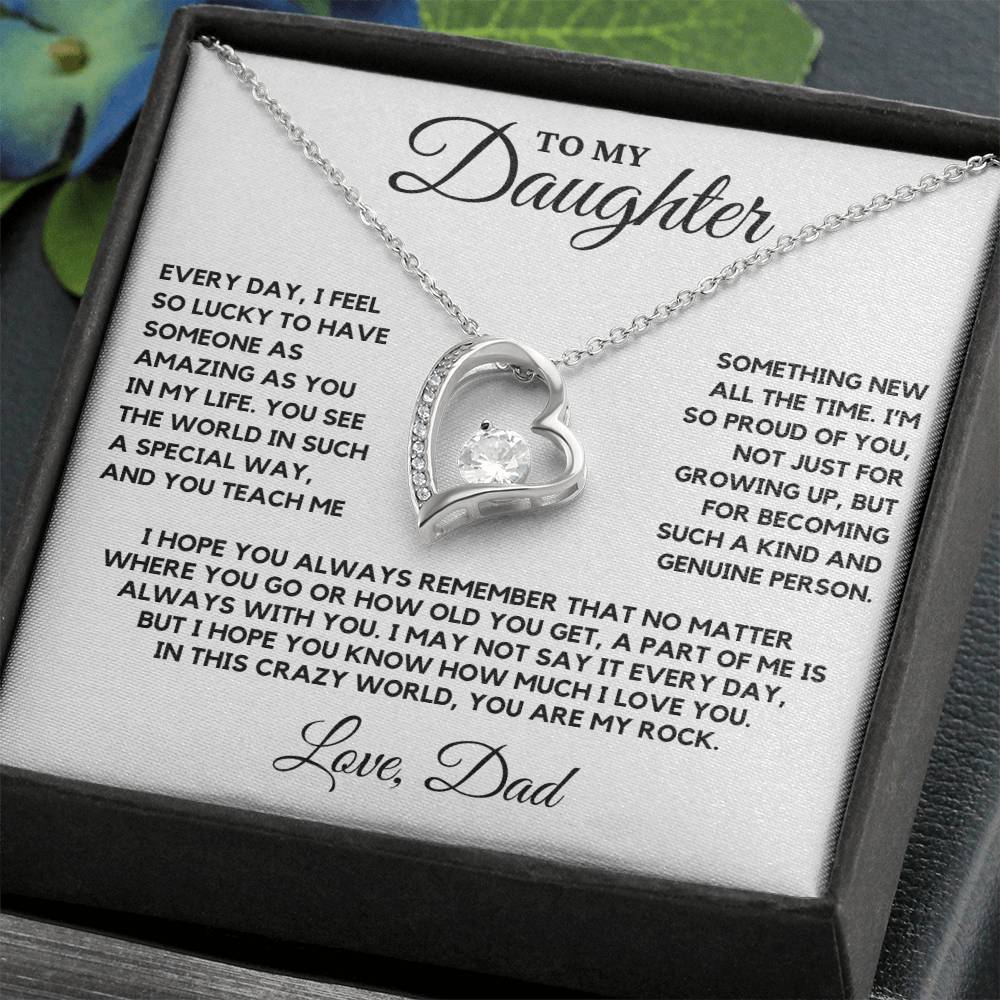 Daughter - Every day I feel so lucky to have someone as amazing as you in my life - Forever Love Necklace