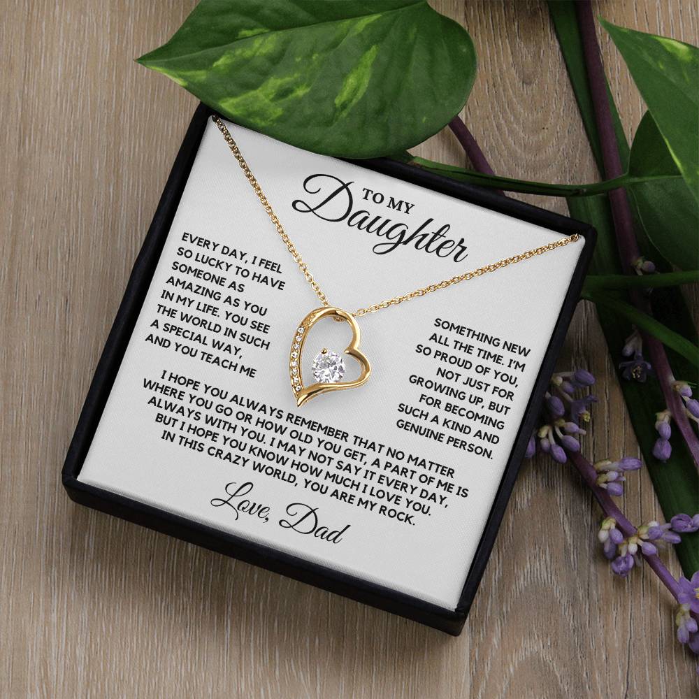 Daughter - Every day I feel so lucky to have someone as amazing as you in my life - Forever Love Necklace