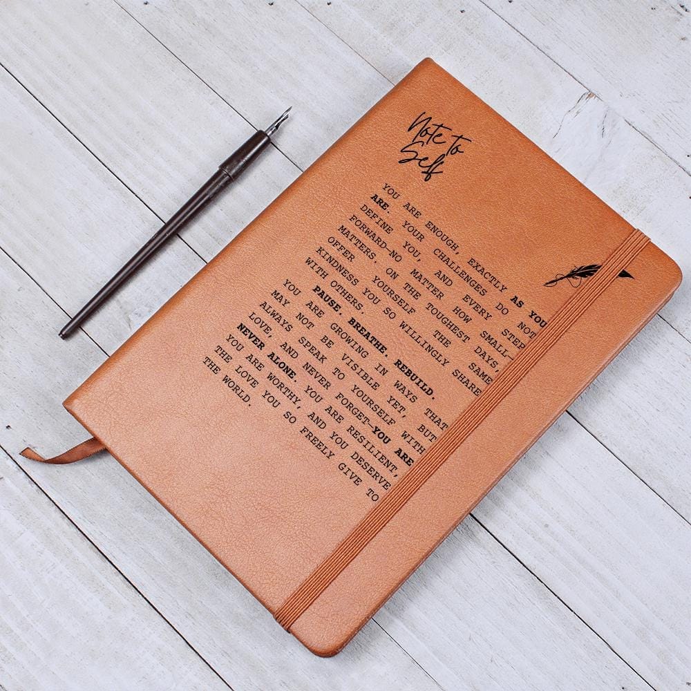 Personalized Leather Journal - You Are Enough, Self-Care Notebook, Motivational Gift, Mental Health Journal, Encouragement Gift