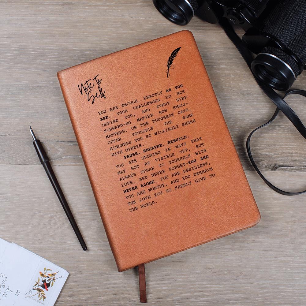 Personalized Leather Journal - You Are Enough, Self-Care Notebook, Motivational Gift, Mental Health Journal, Encouragement Gift
