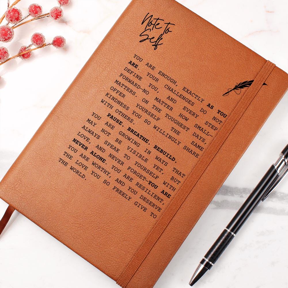 Personalized Leather Journal - You Are Enough, Self-Care Notebook, Motivational Gift, Mental Health Journal, Encouragement Gift