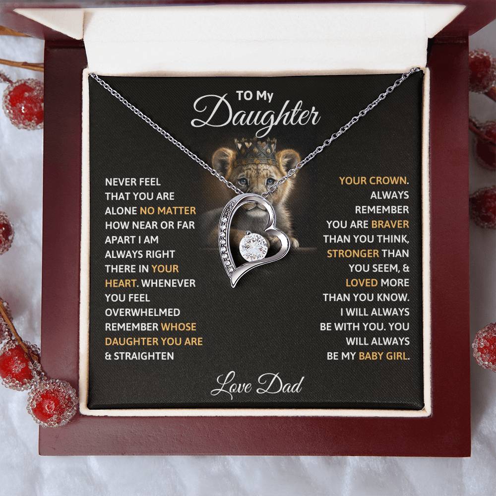 Daughter - Never Feel That You Are Alone - Forever Love Necklace