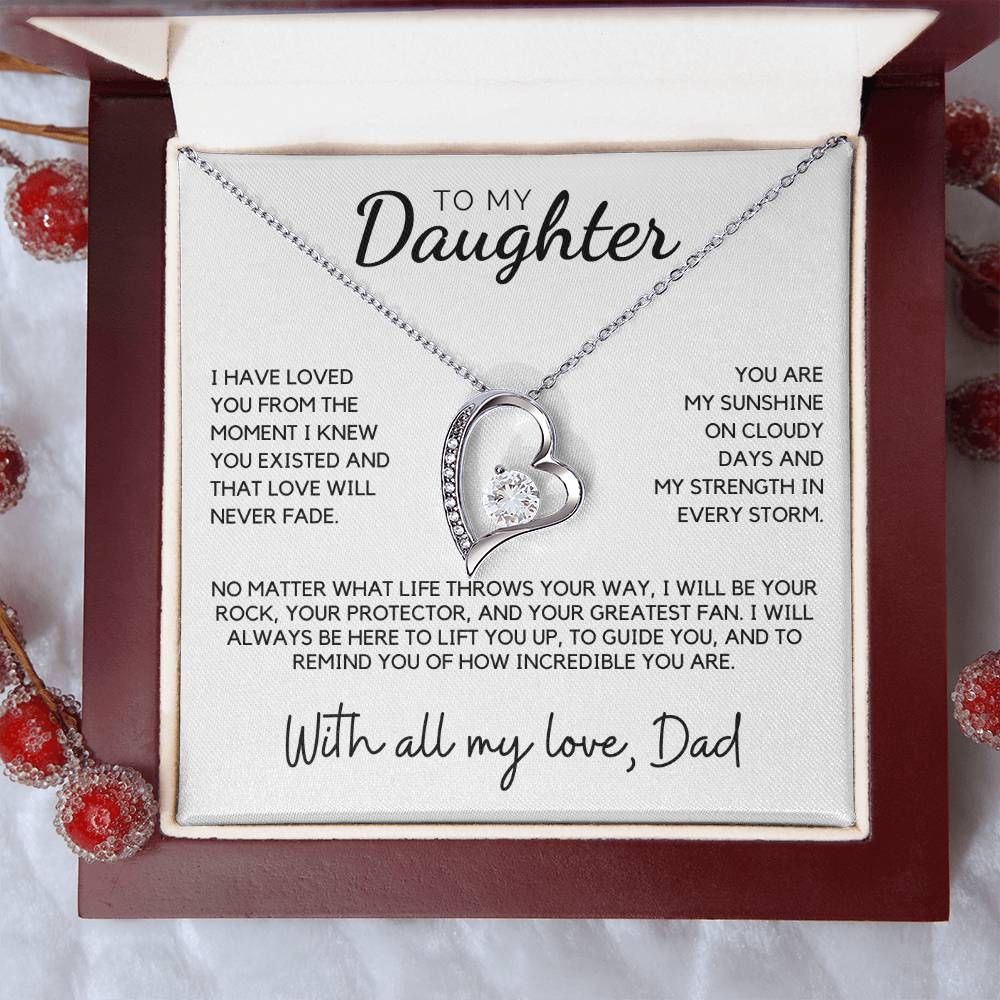 Daughter - I have loved you from the moment I knew you existed - Forever Love Necklace