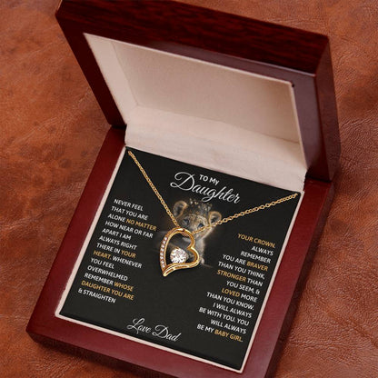 Daughter - Never Feel That You Are Alone - Forever Love Necklace