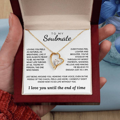 Soulmate - Loving you feels as natural as breathing - Forever Love Necklace