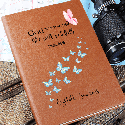 Christian Journal Personalized Leather Notebook Engraved Bible Verse Gift Faith Prayer Book Religious Inspirational Gift for Women Love God