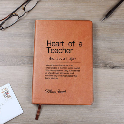 Personalized Teacher Journal – Engraved Leather Notebook, Thoughtful Mentor Gift, Inspirational Educator Appreciation Gift Thank you Gift