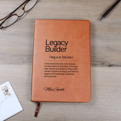Personalized Leather Notebook, Engraved Teacher Gift, Mentor Appreciation Keepsake, Inspirational Teacher Journal, Thank You Gift