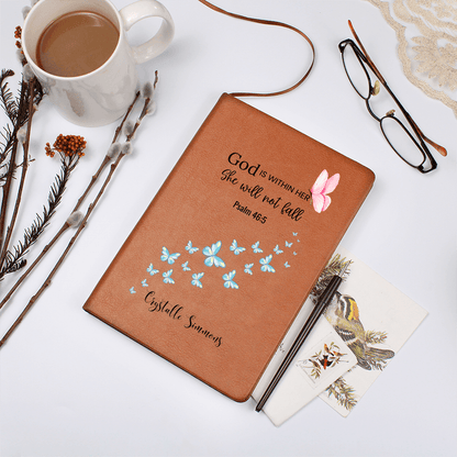 Christian Journal Personalized Leather Notebook Engraved Bible Verse Gift Faith Prayer Book Religious Inspirational Gift for Women Love God