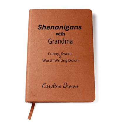 Personalized Leather Journal Grandma Notebook Funny Memory Book Engraved Gift for Grandparents Grandkids Keepsake Story Writing Family Gift