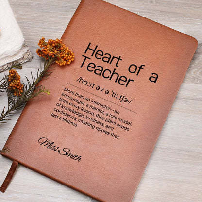 Personalized Teacher Journal – Engraved Leather Notebook, Thoughtful Mentor Gift, Inspirational Educator Appreciation Gift Thank you Gift